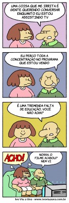 Tirinha do Ivo sobre coisas que o irritam